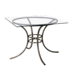 Tampo de Vidro Transparente com Base Bambu Ferro Cinza