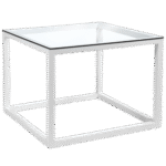 Tampo de Vidro Transparente com Base Cubo Aresta Grande