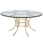 Tampo Espelho Bisotê com Base Bambu Dourada