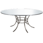 Tampo Espelho Friso Prata com Base Bambu Ferro Cinza