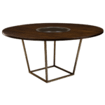 Tampo Madeira com Furo e Bacia com Base Trapézio Ferro Envelhecido