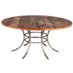 Tampo Madeira de Demolição com Base Bambu Ferro Cinza