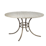 Tampo Mármore Travertino Bege com Base Bambu Ferro Cinza