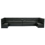 Sofá London Couro Preto - "U"