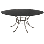 Tampo de Vidro Preto com Base Bambu Ferro Cinza