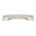 Sofá Manoela Linho Geométrico Cru (02 módulos curvos + 01 reto)