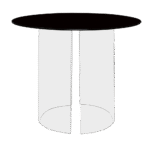 Tampo de Vidro Preto com Base Curva Cristal