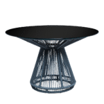 Tampo de Vidro Preto com Base Grace Cinza