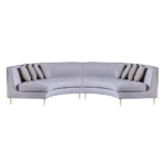 Sofá Manoela Veludo Eros Cinza (02 módulos curvos)