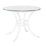 Tampo de Vidro Transparente com Base Bambu Branca