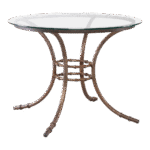 Tampo de Vidro Transparente com Base Bambu Ferro Cinza