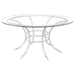 Tampo de Vidro Transparente com Base Bambu Branca