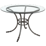 Tampo de Vidro Transparente com Base Bambu Ferro Cinza