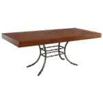 Tampo Retangular Madeira Natural com Base Bambu Ferro