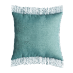 Almofada Linho Verde com Franjas Laterais