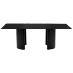 Tampo de Vidro Preto com Base Curva Preta