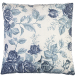 Almofada Sarja Floral Azul