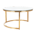 Mesa Dubai Centro  Ouro com Tampo Espelho - Grande