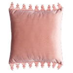 Almofada Veludo Inca Salmão com Grilots Laterais